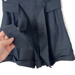 Madewell Black High Waist Sash Paperbag Wool Belted Shorts 0 Photo 2