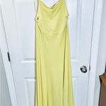 Susana Monaco Maxi Dress Nylon Stretch Fit & Flare Yellow Sz L Photo 9