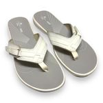 Clarks Womens Sandals Sz 12M 12 M White Flip Flops Breeze Sea Touch Close Photo 1