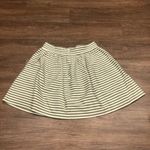 Pins & Needles Full Pleated Mini Skirt Pockets Ivory Green 2 Unlined Stripes Zip Photo 2