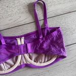 Betsey Johnson Purple Floral Lace Underwire Bandeau Convertible Bra Size 36C Photo 2