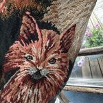 Vintage 80s/90s Vest with Cats and one cat has an eyepatch! Size Medium Facet Green Photo 10