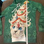 None Adult Unisex Christmas Hoodie with Cat & Christmas Tree Size S/M NEW Photo 4