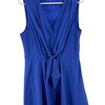 Daniel Cremieux  Blue Sheath tie front Dress Crew Neck Sleeveless 12 knee length Photo 0