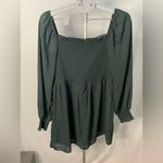 Inspired Hearts Dark Green Smocked Long Sleeve‎ Dress Size XL Photo 8
