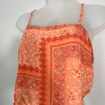 Rose + Grey Orange Patchwork Paisley Pattern Tie Back Bandana Crop Top Festival Photo 1