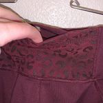Avia Athletic Workout Leggings Lace Stripe Cheetah Print burgundy maroon Photo 5