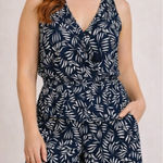 Loft  tropical palm leaf black and white romper 2 Photo 0