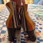 GOBY LUV 39 Geometric Striped Ankle Vegan Leather Zip Boots Booties Red Size 8 Photo 5