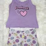 Charlotte Russe  Purple Sweetheart Macaroon Print Tank Top and Joggers Pajama Set Photo 0
