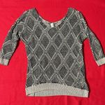 Aeropostale  Gray Geometric Print Cotton 3/4-Sleeve Sweater Women’s Small - EUC Photo 0