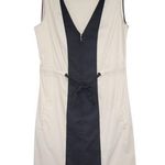 T Tahari Cream & Black Color block Sleeveless 3/4 Zip Dress Size 2 NWOT Photo 0