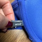 Aerie  Women’s Blue Lace Underwire Push Up Halter Bikini Top Size 36C Tassel Photo 4