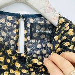 Reformation  yellow black floral cap sleeve midi dress NEW Photo 9