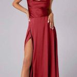 SheIn Burgundy Satin Dress Photo 0