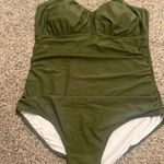 Aqoueve Tummy Control Cutout One Piece Swimsuit-Army Green. Photo 5