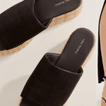 Free People Bohemian Harbor Raffia Flatform Sandals Black 11 Platform Chunky Photo 0