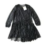 Johnny Was NWT Rai in Black Rayon Lace High Lo Tiered Hem Mini Dress XS $328 Photo 1