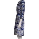 Oscar de la Renta Elegant Blue and White Patterned Dress Photo 10