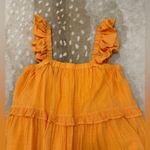 La Lavon bright orange ruffle tiered sundress women’s size large Photo 4