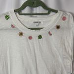 Rose + Olive  Women’s 2X White T-shirt Embroidered Fruit Detail Photo 2