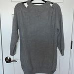 Halara Light Grey Cold Shoulder Sweater Dress Photo 1