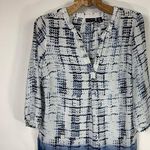 Willi Smith  Patterned Blouse 3/4 Sleeve Sz Small Photo 0