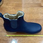 Chooka Chelsea Fur-Lined Slip On Navy Ankle Rain Boots Photo 8