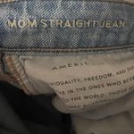 American Eagle  Mom Straight Jeans Size 8 Light Wash High Rise Distressed Stretch Photo 7