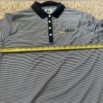 FootJoy  NBC Golf Polo Women's Size L Dark Blue White Stripe Short Sleeve Shirt Photo 9