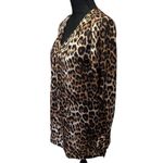 Chico's  Women Leopard Print Long Sleeve Pull Over Tunic Shirt Size 0 4/6 Cuffs‎ Photo 2