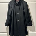 Womens Vtg Stephanie Mathews Wool Coat Velvet Trim /Big Buttons Coat Size 2x Black Photo 0