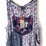 Sacred Threads  NWTs Wisteria Blue Floral Overalls size L/XL Photo 2