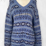 Eddie Bauer Vintage Ravenna LongSleeve Knit Sweater Fair Isle Blue Plus Size XXL Photo 0