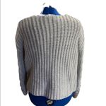 Alya , Oversized, Cable Knit,Chunky, Gray Sweater,Size Medium,3/4 length sleeves Photo 7