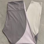 Athleta  Women's Leggins Purple Gray Cream Workout Size M. /  MSRP $ 89.00 Photo 0