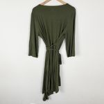 Caden Lane Solid Olive Green Bamboo Knit Maternity Postpartum Robe One Size Size undefined Photo 3