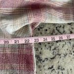 Emma's Expressions Plaid Button Up Shirt Jacket Flannel Womens Small Pink Beige Photo 4
