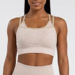 Gymshark  Seamless Marl Sports Bra Tan Beige Textured Strappy Back Size M Photo 0