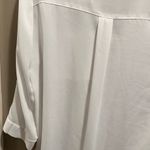 Iz Byer  white Button-Up Blouse with Tie Neck size medium Photo 3
