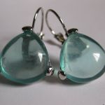 Handmade Ocean Green Crystal Bead Hoop Clip-on Earrings Photo 0