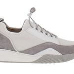 Naturalizer  Gray & White Unison Elastic Lace Leather Fashion Sneaker 9 Photo 1