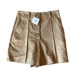 ZARA NWT HIGH-WAIST BERMUDAS Shorts WITH BUTTONS BEIGE SMALL Photo 6