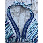 Lucky Brand  bikini top Medium halt blue halter embroidered swimsuit Purple Photo 1