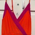 Lulus Bright Side Coral Red Color Block Maxi Dress Size Small Photo 8