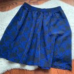 Merona Blue & Black Patterned Print Full Skirt XS Photo 0