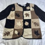 Croft & Barrow  Womens Medium Wool Rabbit Fall Leaf Harvest Cardigan Sweater Y2K Photo 1