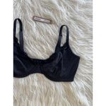 SKIMS  Fits Everybody Lace Demi Underwire Bra Onyx Size 36DDD Photo 2