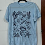Isaac Morris Blue Seashell Graphic T Photo 0
