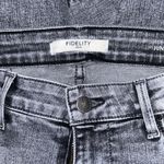 Fidelity Denim Juniper Crop Flare Jeans in Surfire Gray Raw Hem Size 29 Photo 6